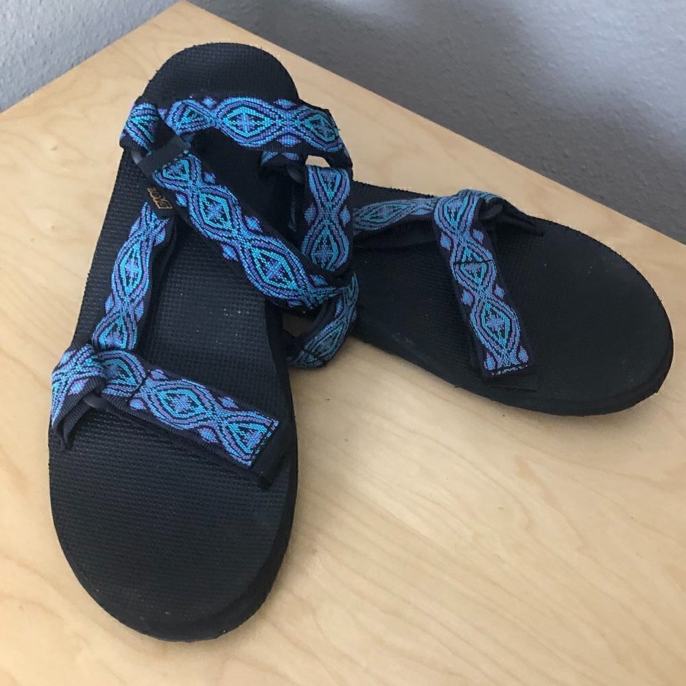 Teva Original Universal Athletic Sandal Men's size 12 Black Blue Activewear